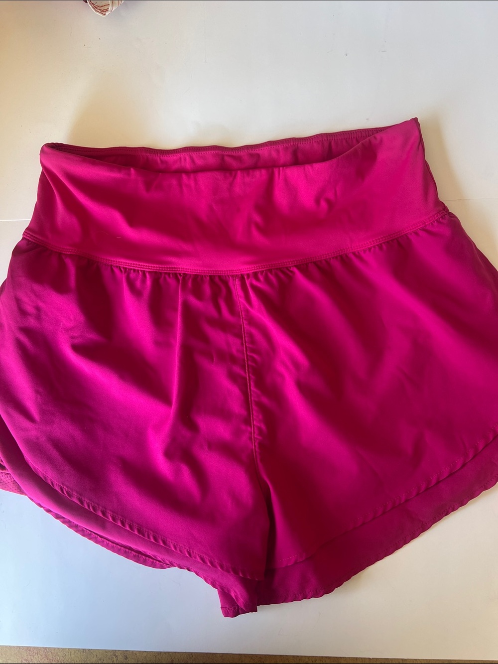 Santiny High-Waist Athletic Shorts in Bright Fuchsia